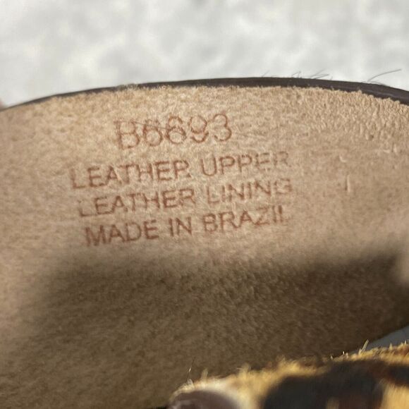 J Crew Cypress Leopard Print Calf Hair Slide Sandals Womens‎ Size 8 - Picture 9 of 9